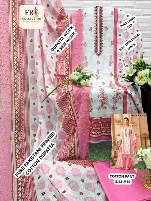 FARASHA SELF EMBROIDERY WORK WITH DUPATTA WORK - Image 3