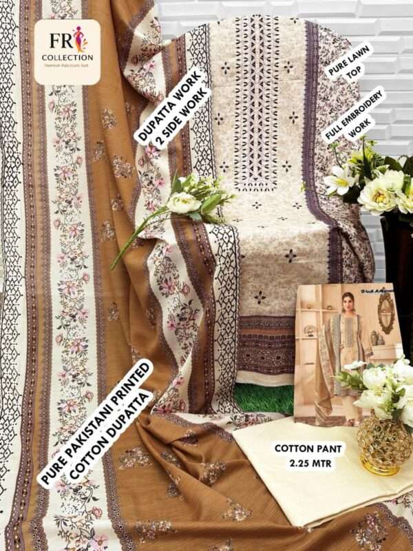 FARASHA SELF EMBROIDERY WORK WITH DUPATTA WORK - Image 2